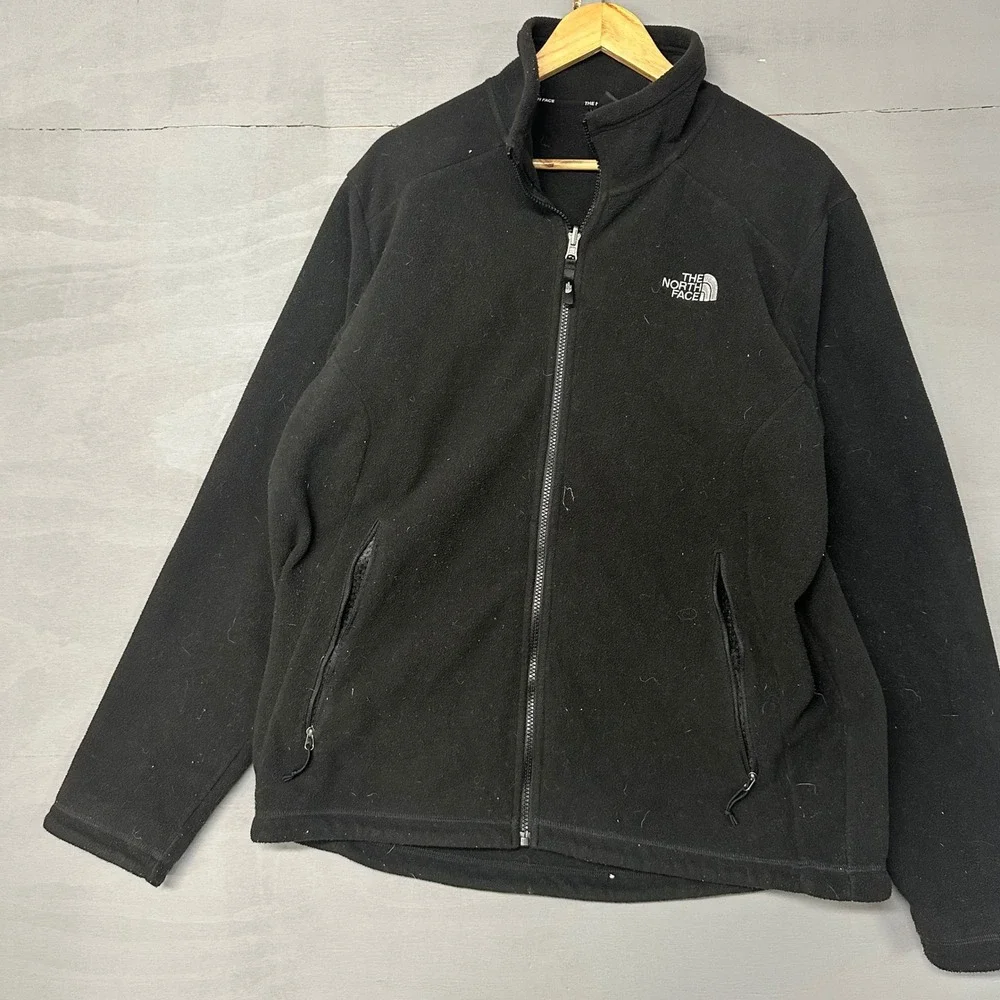 The North Face Mens Full Zip Fleece Jacket Black Mock‎ Neck Large Regular
